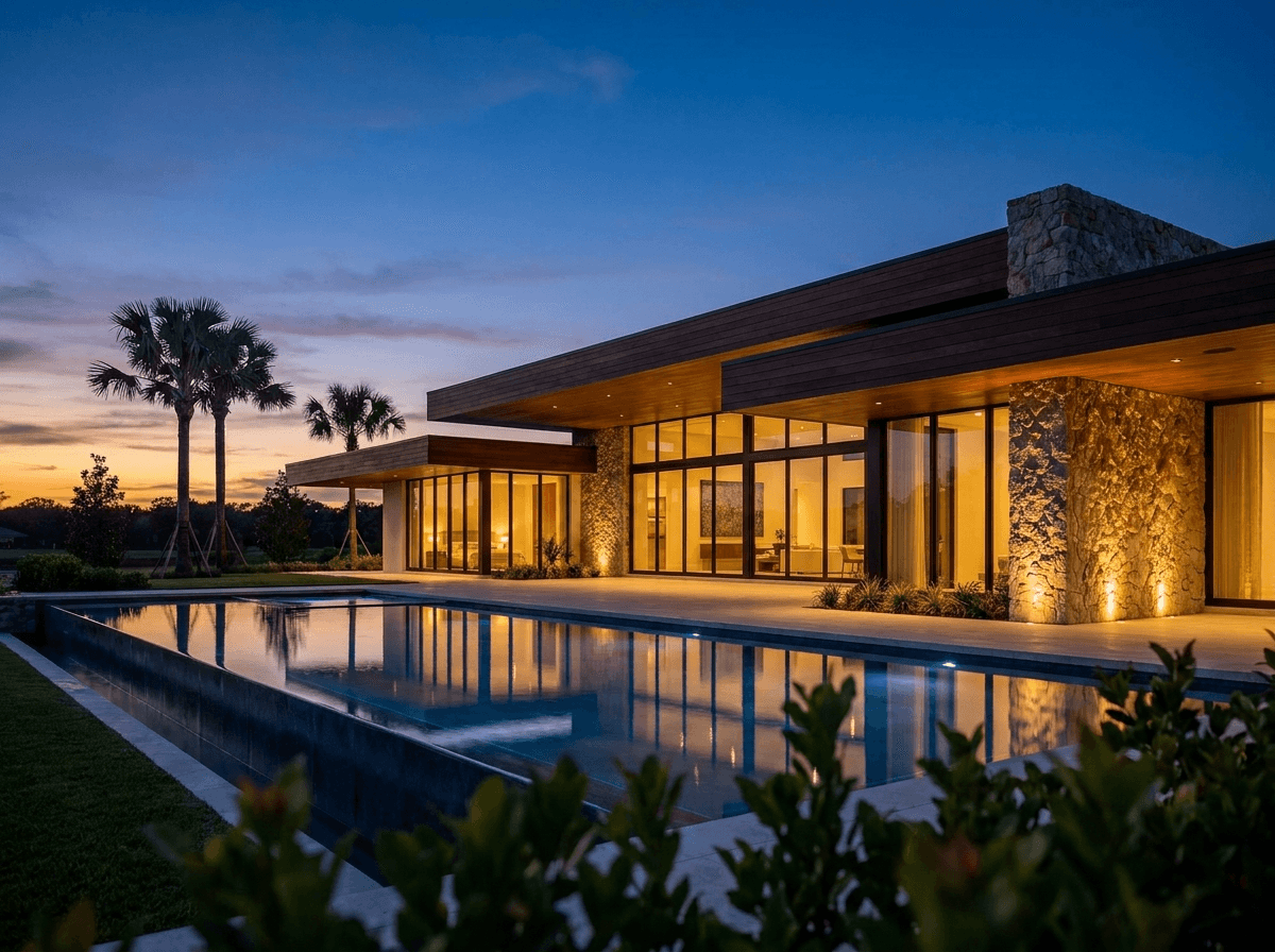Dr. Phillips Contemporary exterior with infinity pool